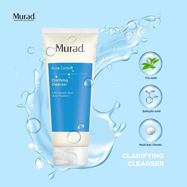 Gel rửa mặt Murad Clarifying Cleanser dành cho da dầu mụn