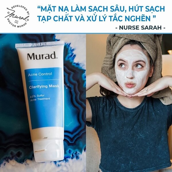 Murad Clarifying Mask có hiệu quả trong việc hỗ trợ điều trị mụn, thông thoáng nang lông