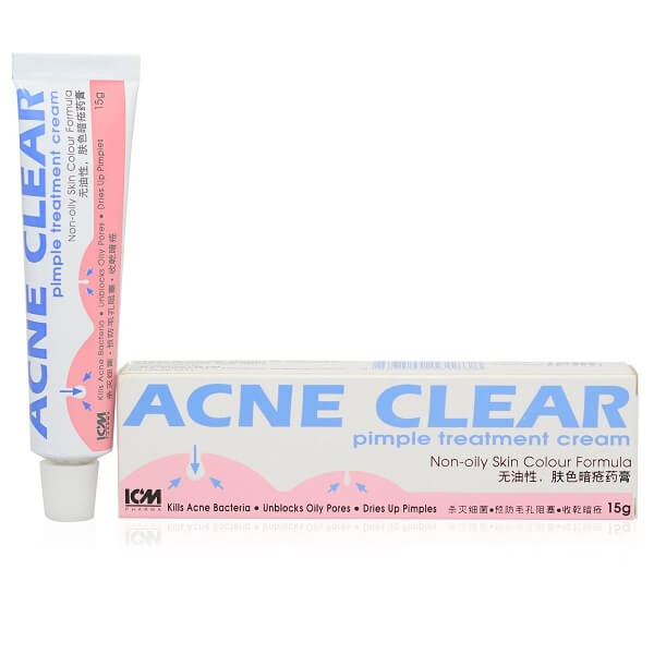 Kem trị mụn Acne Clear chứa các thành phần có công dụng trị mụn và cấp ẩm