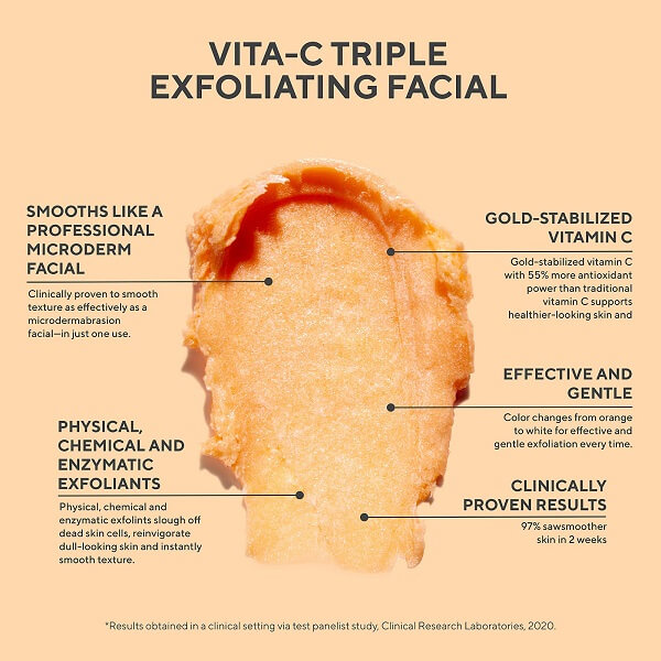 Vita-C Triple Exfoliating Facial Murad  là sự kết hợp giữa 3 loại vitamin C thế hệ mới 