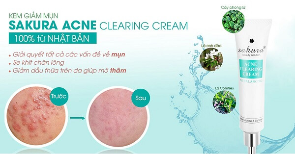 Sakura Acne Clearing Cream vừa giải quyết được cả mụn và thâm