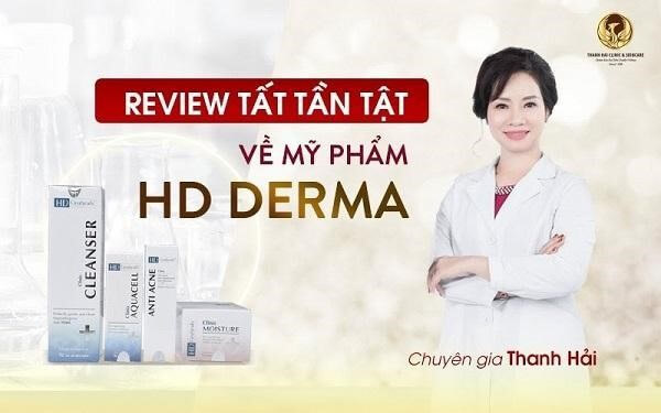 Sản phẩm chăm sóc da mụn của dòng dược mỹ phẩm HD Derma