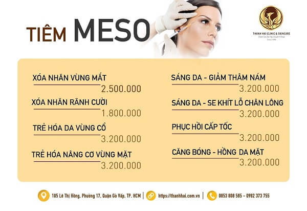 Bảng giá dịch vụ tiêm meso tại Thanh Hải Clinic & Skincare